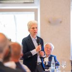 Person gives speech at event